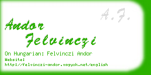 andor felvinczi business card